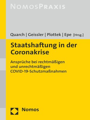cover image of Staatshaftung in der Coronakrise